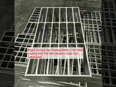 Surface Bright Bar Grating Mesh / Flat Steel Grating dengan Flat Bars Modern Style Hot Galvanized