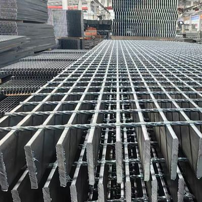 Mesin Tekanan Las baja industri lantai Grating Dengan permukaan halus terang